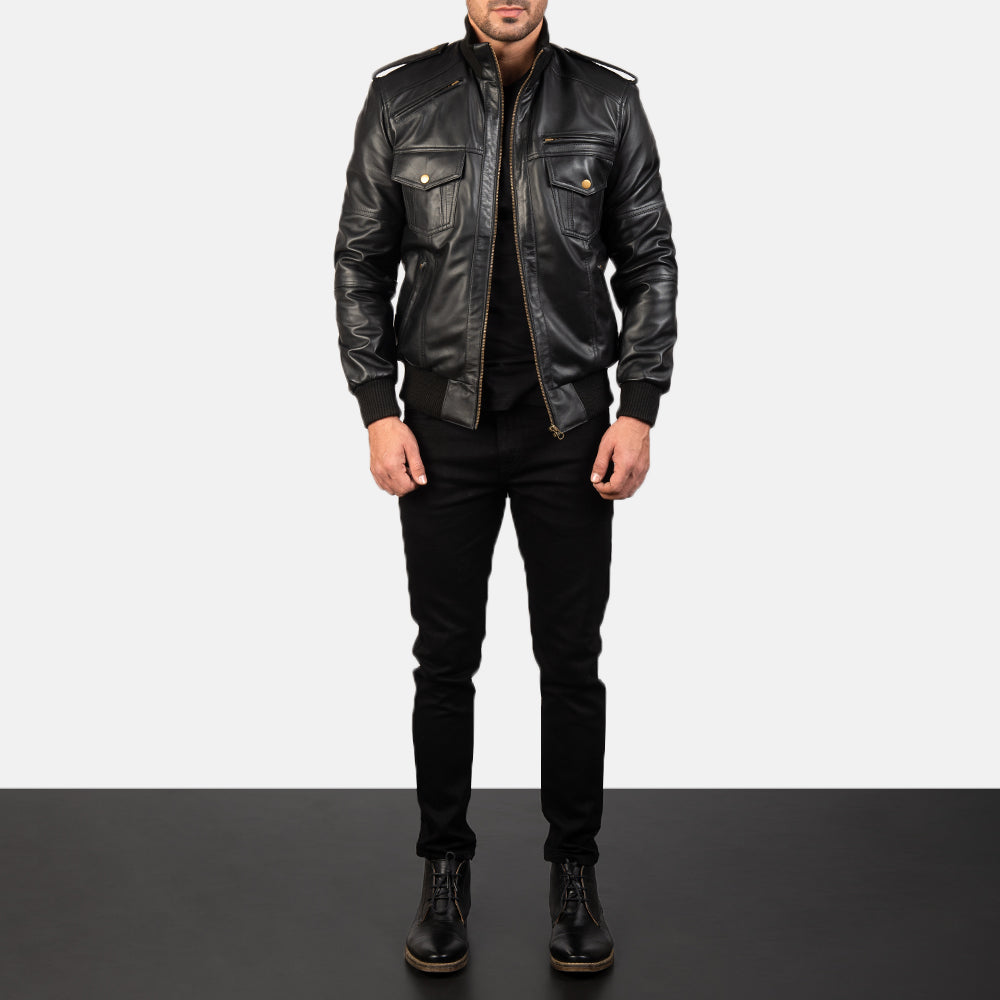 Bronco Leather Bomber Jacket for sale