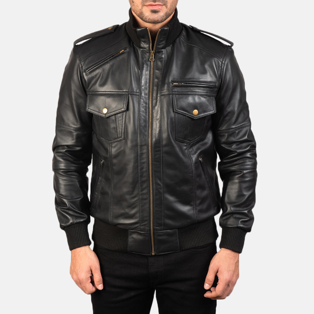 Bronco Leather Bomber Jacket for sale