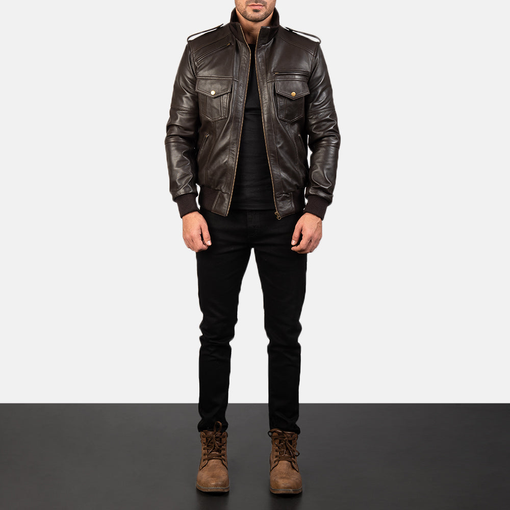 Bronco Leather Bomber Jacket for sale