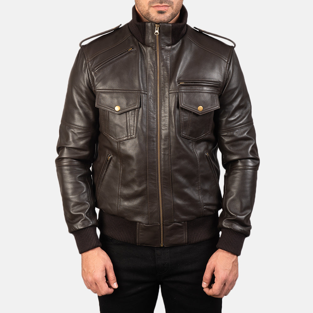 Bronco Leather Bomber Jacket for sale