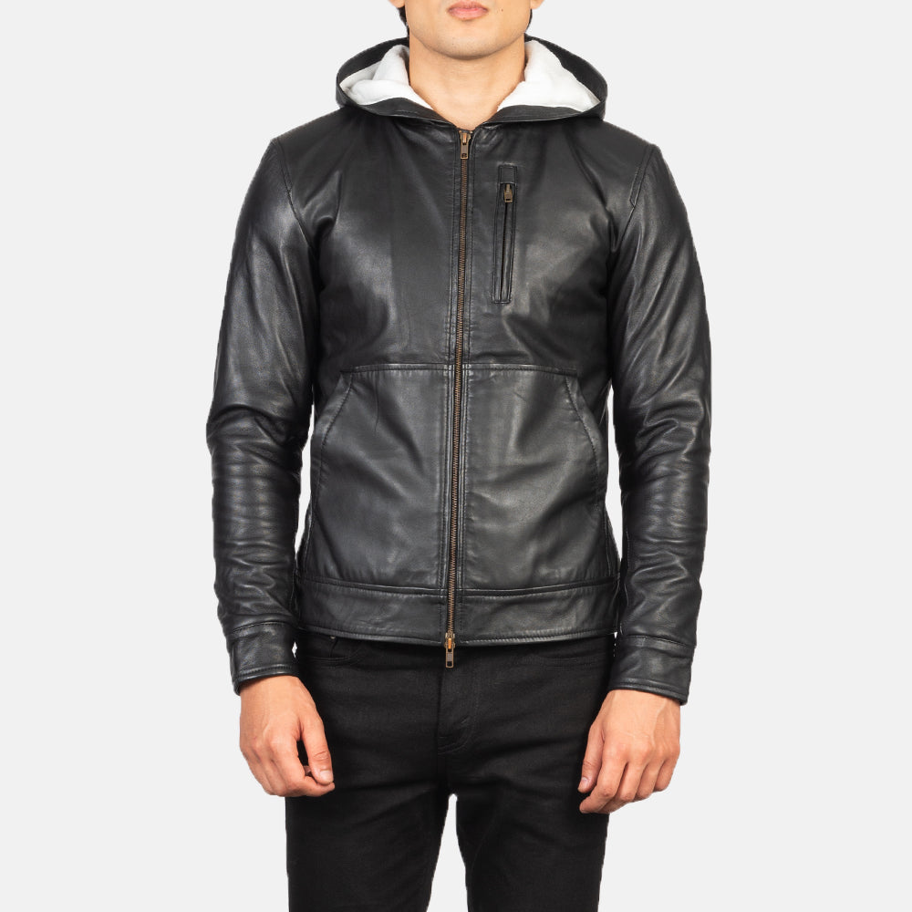 BOHO Urban Hooded Bomber Jacket - Black for sale