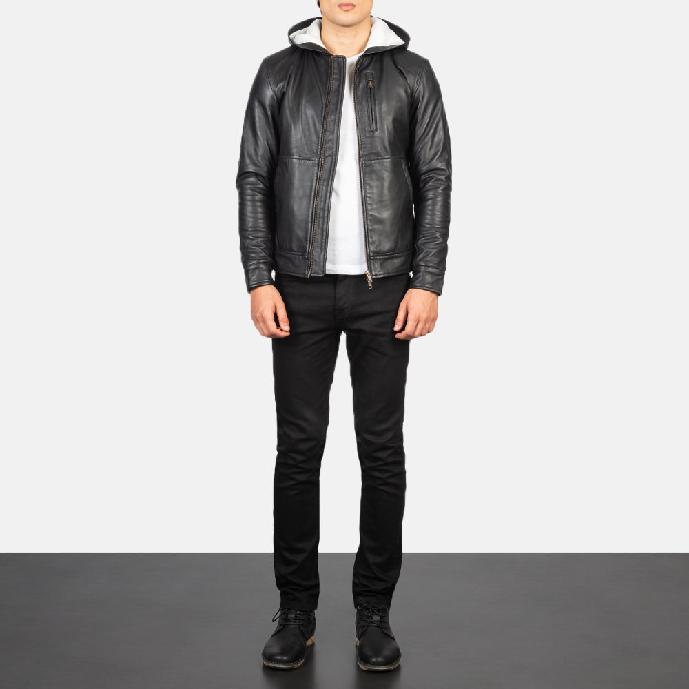 BOHO Urban Hooded Bomber Jacket - Black for sale