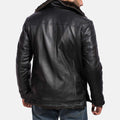 Fur Leather Coat - Black for sale