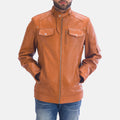 Hans Leather Jacket - Tan Brown for sale