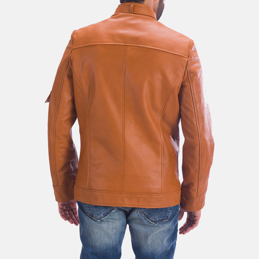 Hans Leather Jacket - Tan Brown for sale