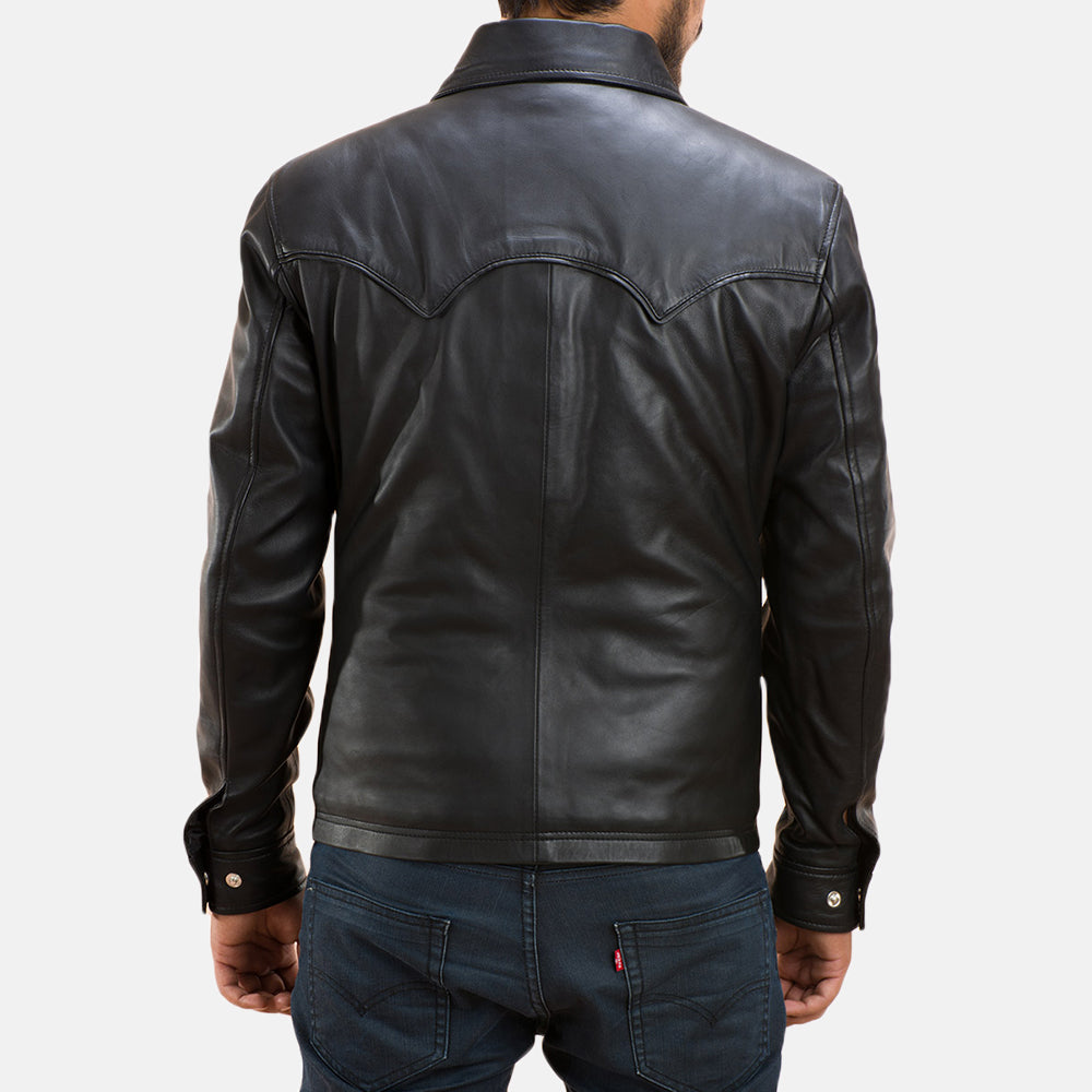 Ranchson Leather Shirt - Black for sale