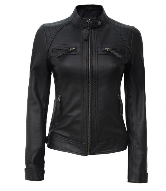 Mirayne Classic Quilted Leather Jacket For Sale