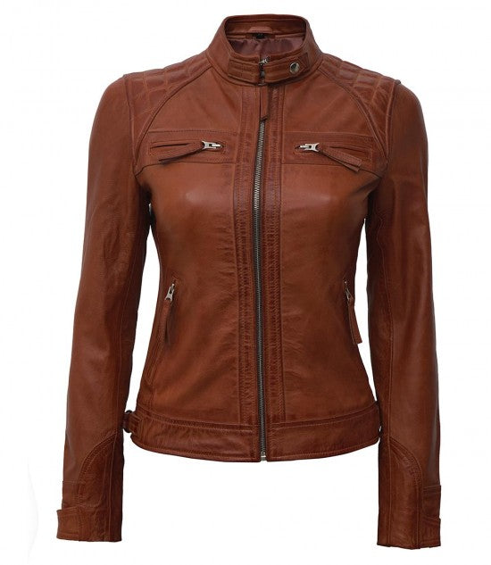 Mirayne Classic Quilted Leather Jacket For Sale