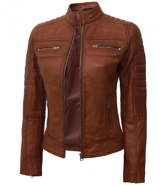 Nightvolt Edge Leather Biker Jacket For Sale