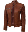 Nightvolt Edge Leather Biker Jacket For Sale