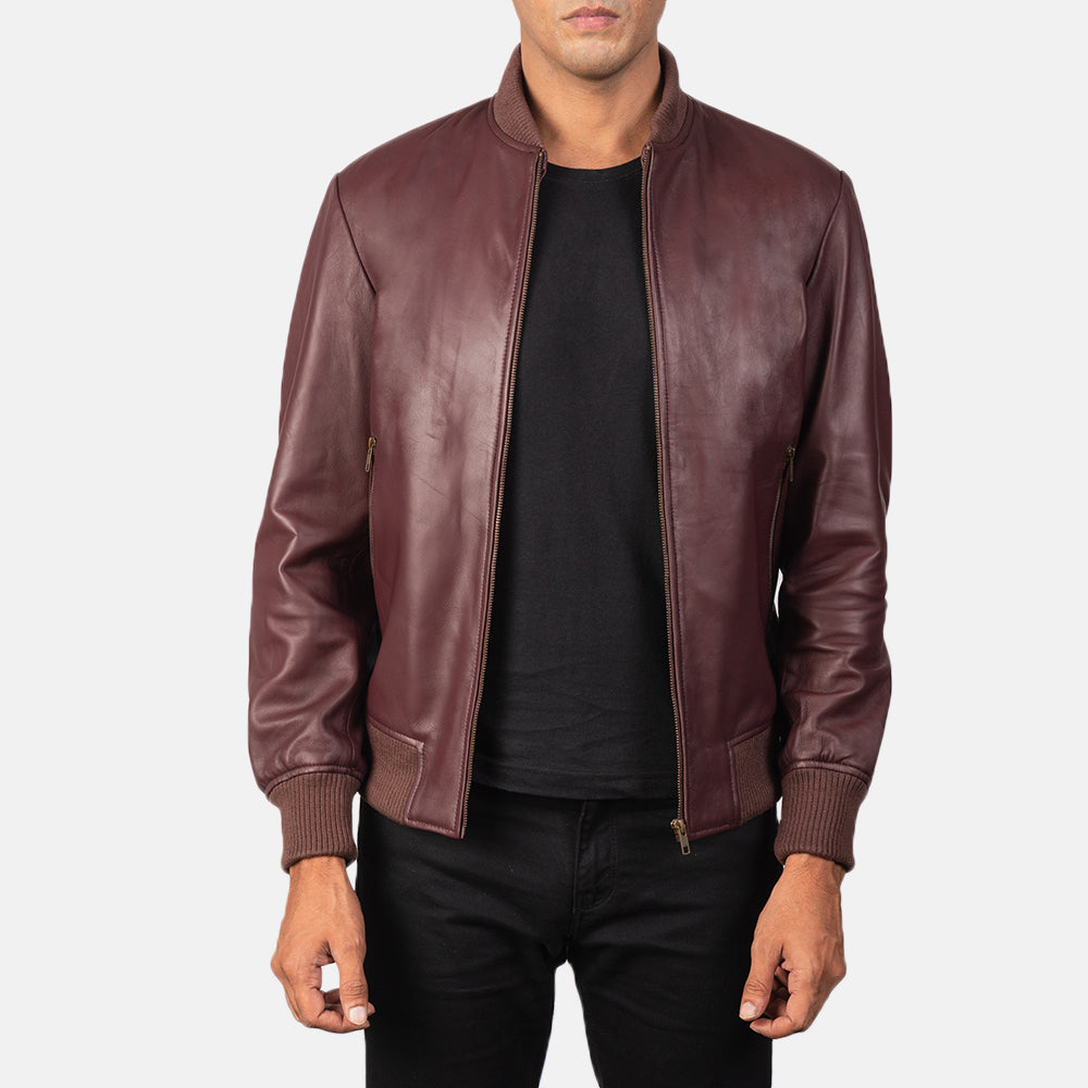 Nocturne Flux Leather Bomber Jacket for sale