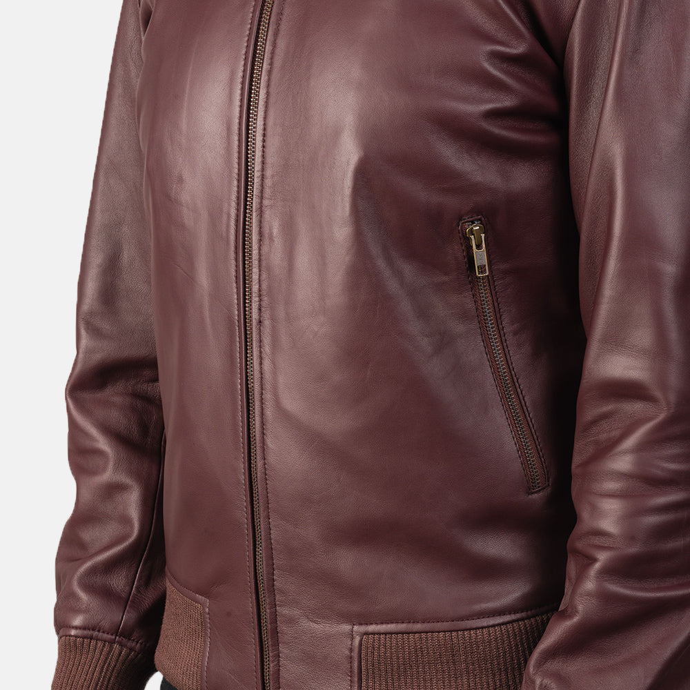 Nocturne Flux Leather Bomber Jacket for sale