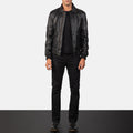 Noircrest Prime Leather Bomber Jacket for sale