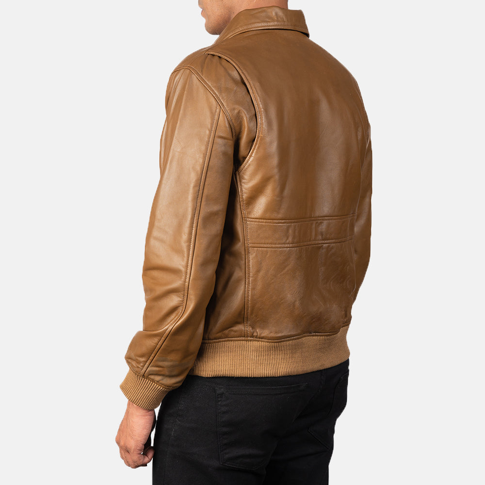 Noircrest Prime Leather Bomber Jacket for sale