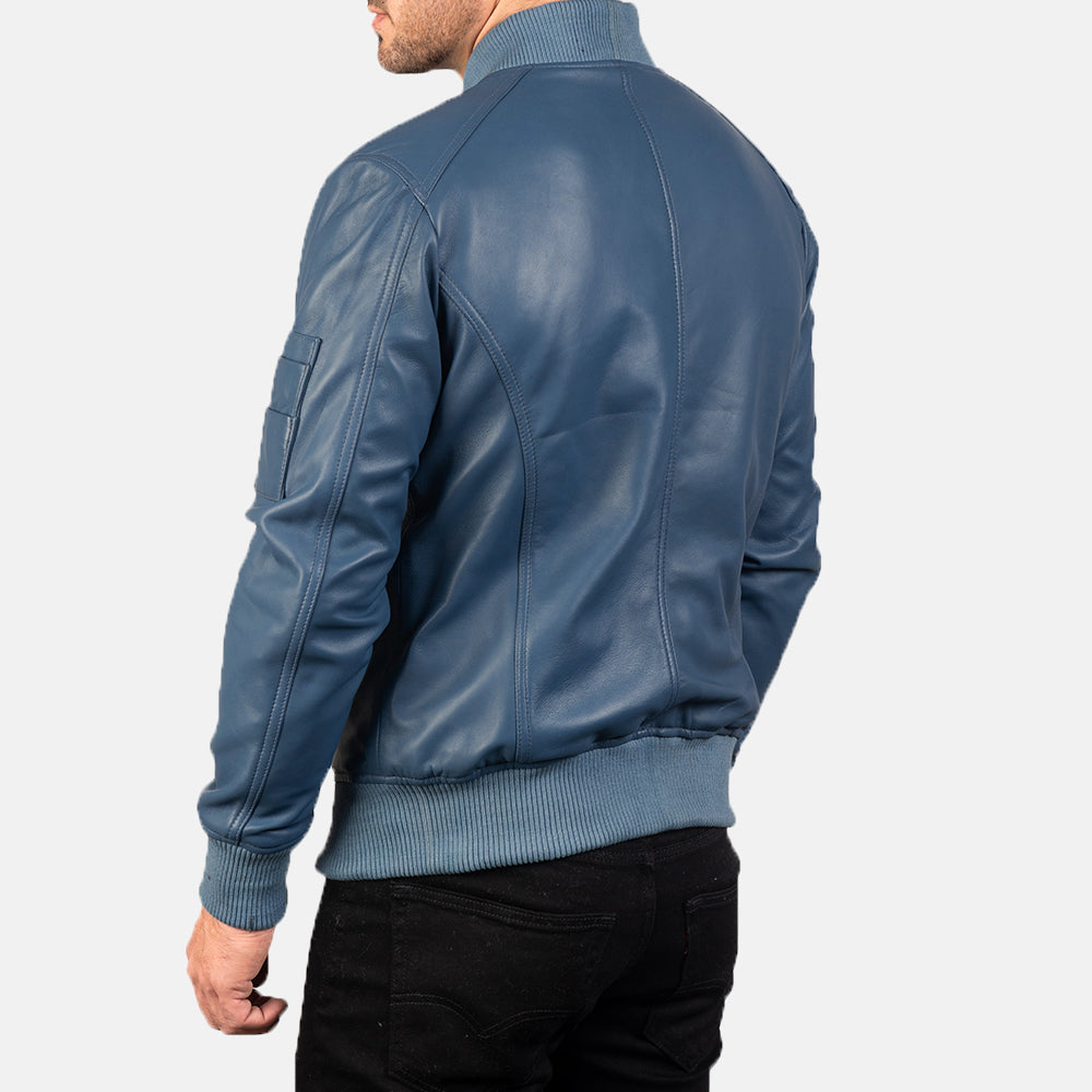 Noirflare Leather Bomber Jacket for sale