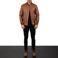 Noirflare Leather Bomber Jacket for sale