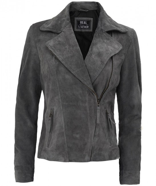Ophelira Classic Suede Leather Biker For Sale