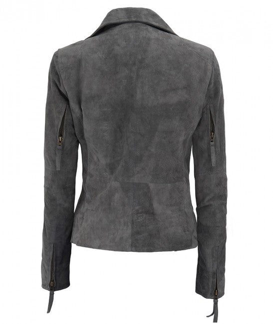 Ophelira Classic Suede Leather Biker For Sale