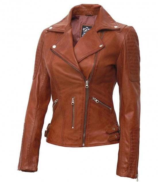 Ophira Blaze Leather Biker Jacket For Sale