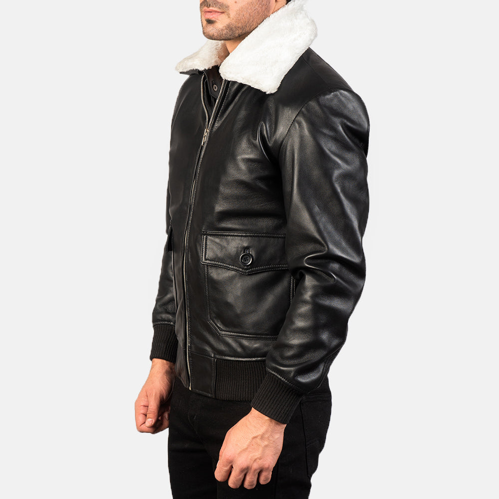 Ravencrest Fur Collar Leather Jacket for sale