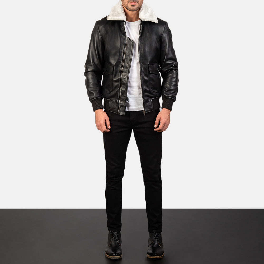 Ravencrest Fur Collar Leather Jacket for sale