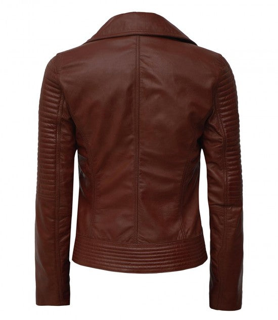 Ravessence Luxe Leather Biker Jacket For Sale
