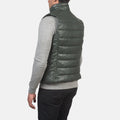 Reeves Aero Leather Puffer Vest Green for sale