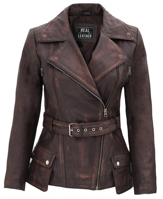 Rustmere Belted Leather Jacket For Sale