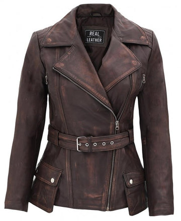 Rustmere Belted Leather Jacket For Sale