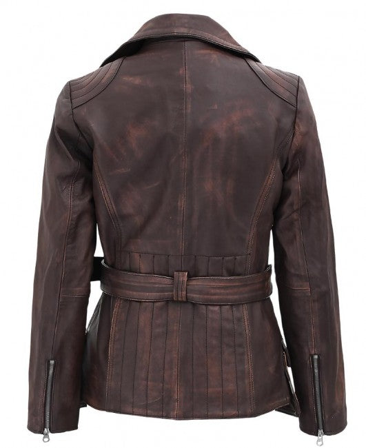 Rustmere Belted Leather Jacket For Sale