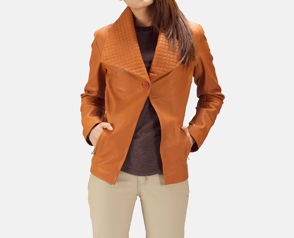 Serenya Edge Leather Blazer For Sale