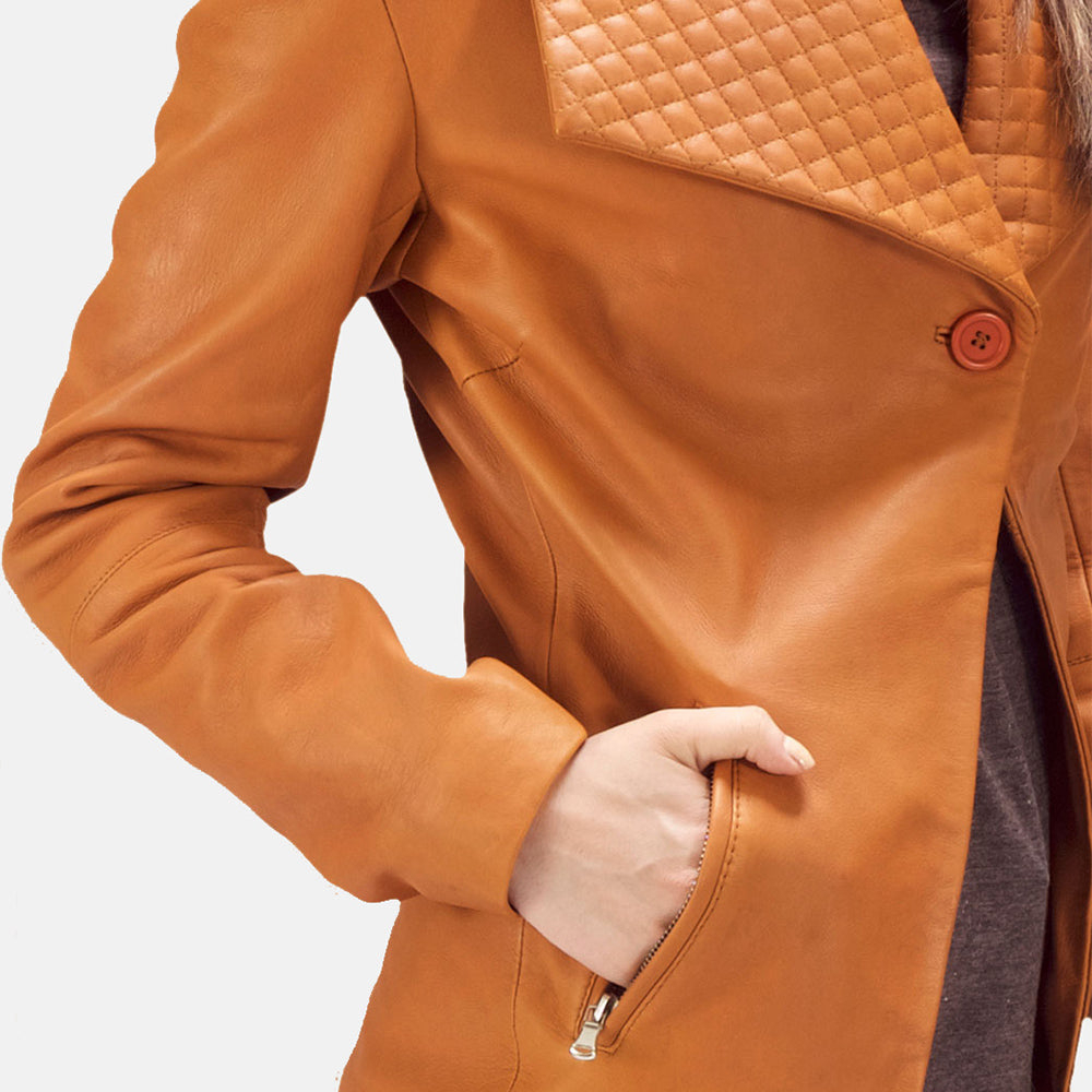 Serenya Edge Leather Blazer For Sale