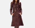 Solenne Edge Leather Trench Coat For Sale