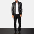 Steelwind Edge Leather Bomber Jacket for sale