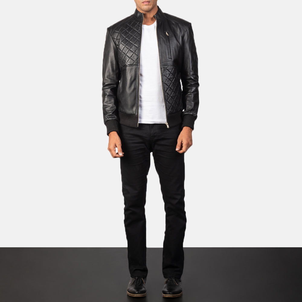 Steelwind Edge Leather Bomber Jacket for sale