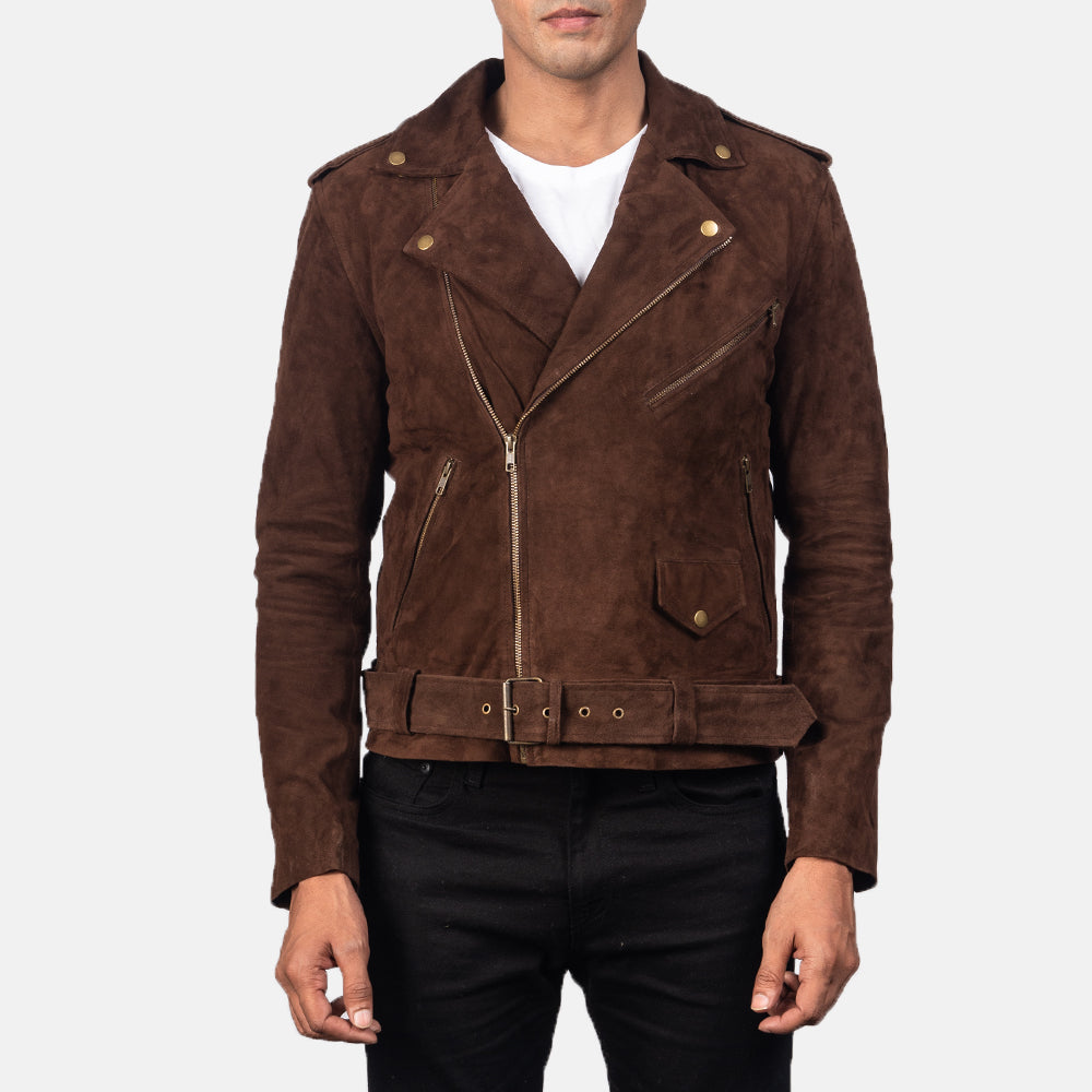Terraflare Suede Leather Biker Jacket For Sale