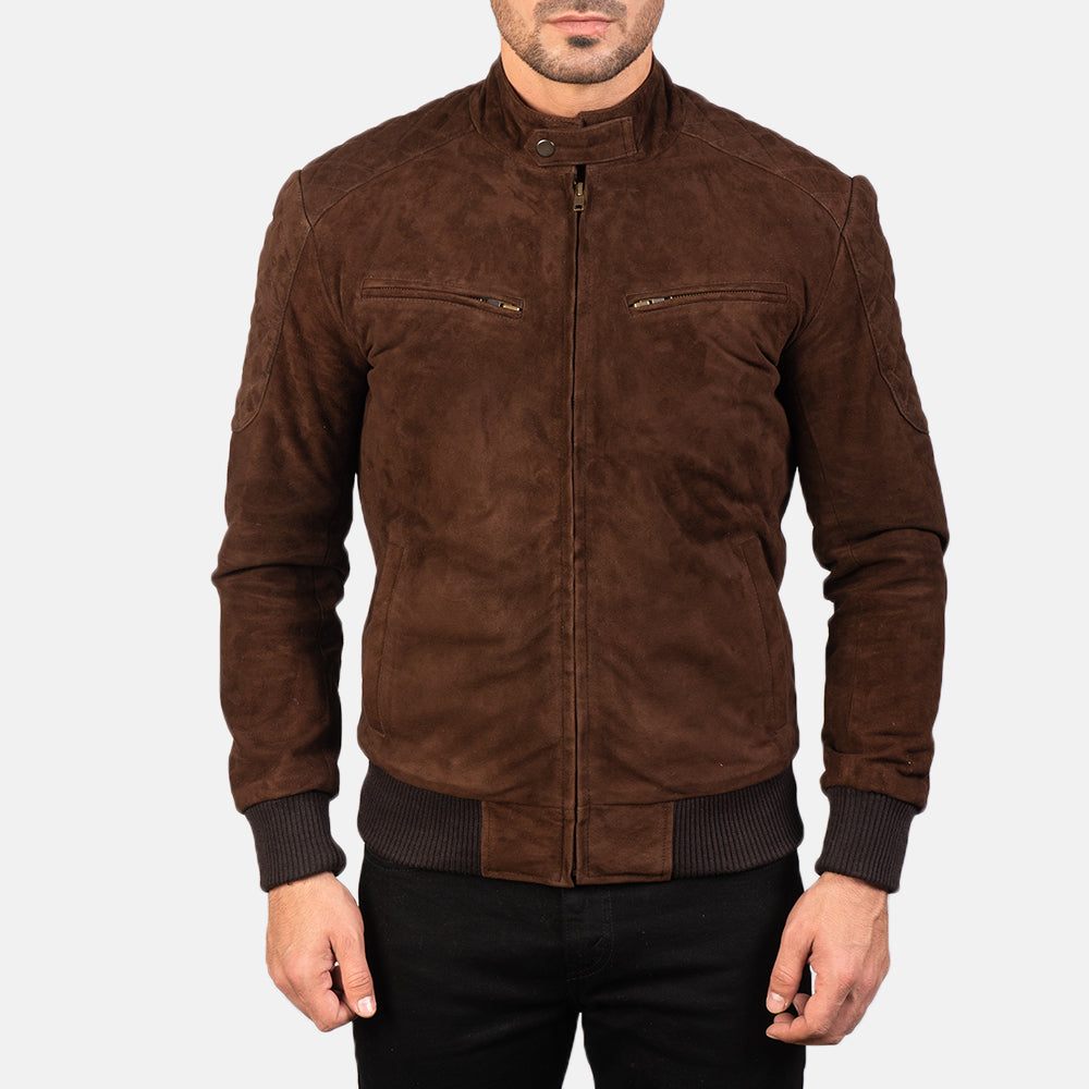Terraforge Mocha Suede Leather Bomber for sale