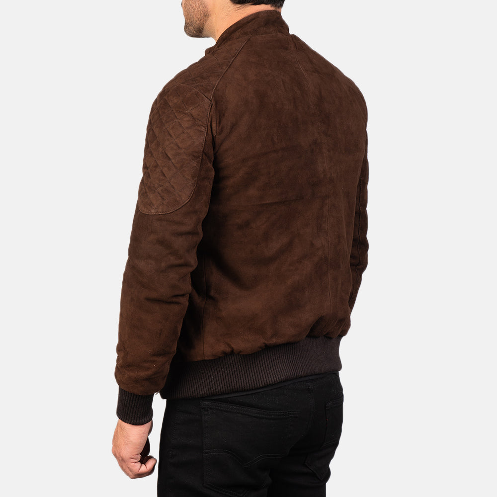 Terraforge Mocha Suede Leather Bomber for sale