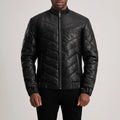 Travis Vantage Leather Puffer Jacket Black for sale