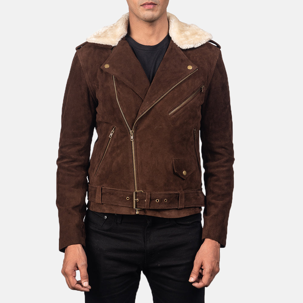 Umbercrest Classic Suede Leather Biker For Sale