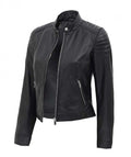Velisse Crest Quilted Leather Jacket For Sale