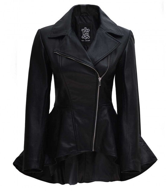 Veloura Flare Leather Blazer Coat For Sale