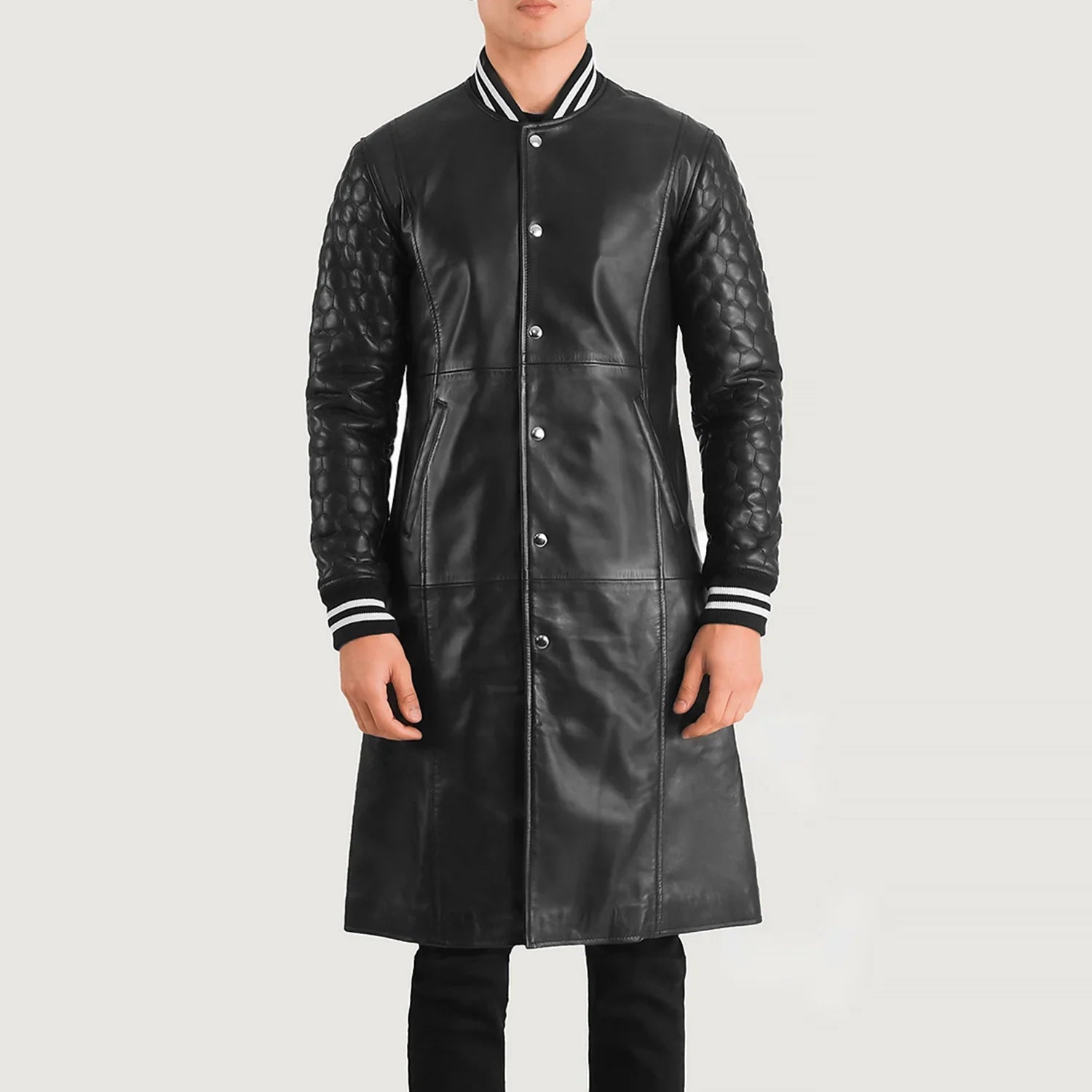 Wildex Monarch Leather Varsity Coat Black for sale