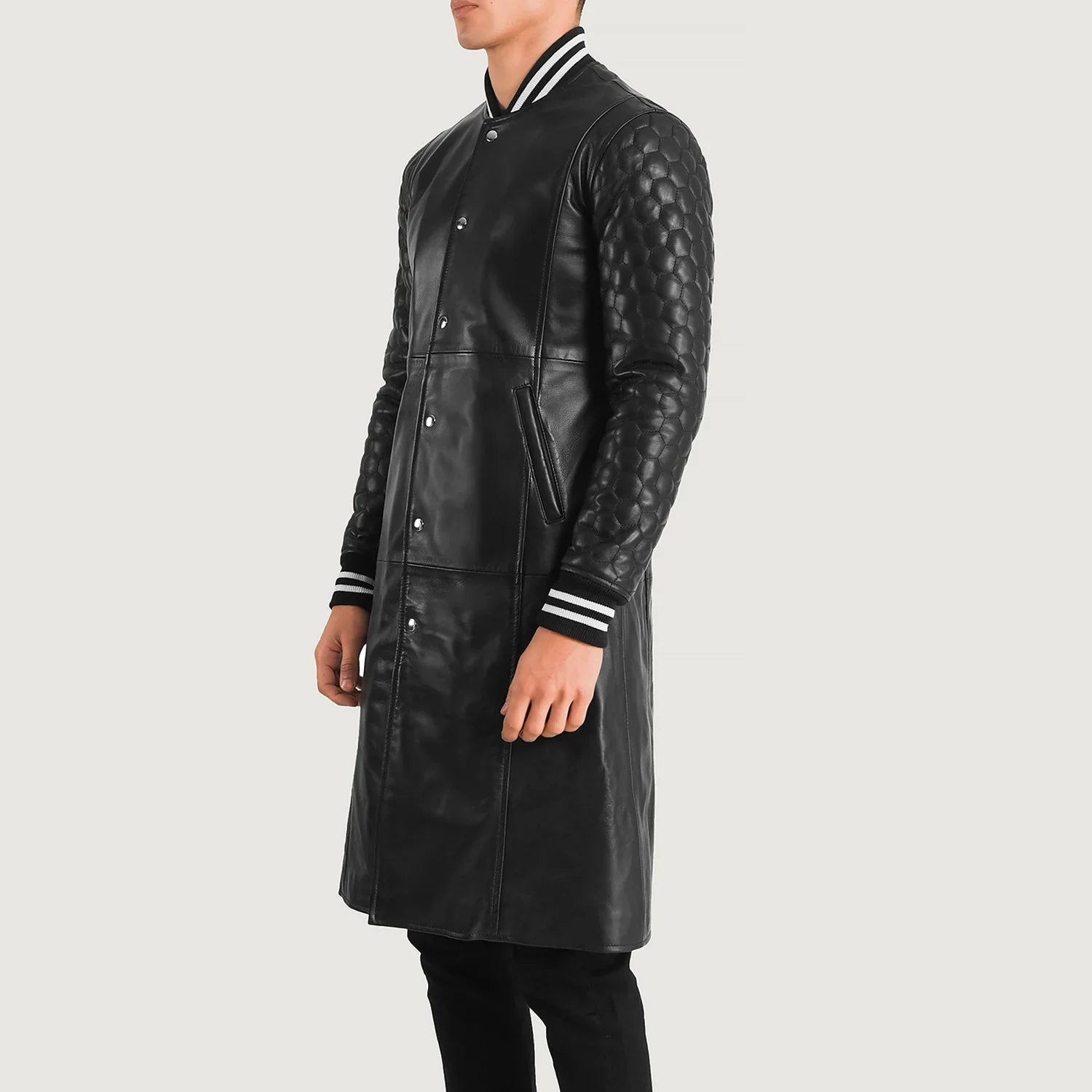 Wildex Monarch Leather Varsity Coat Black for sale