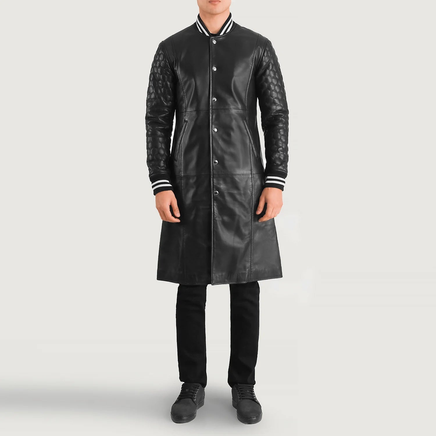 Wildex Monarch Leather Varsity Coat Black for sale