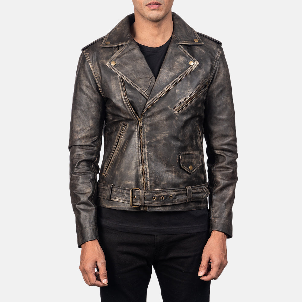 Heritage Rider Leather Jacket - Rustwood Brown for sale