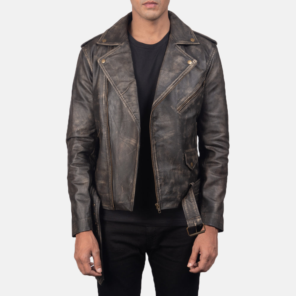 Heritage Rider Leather Jacket - Rustwood Brown for sale